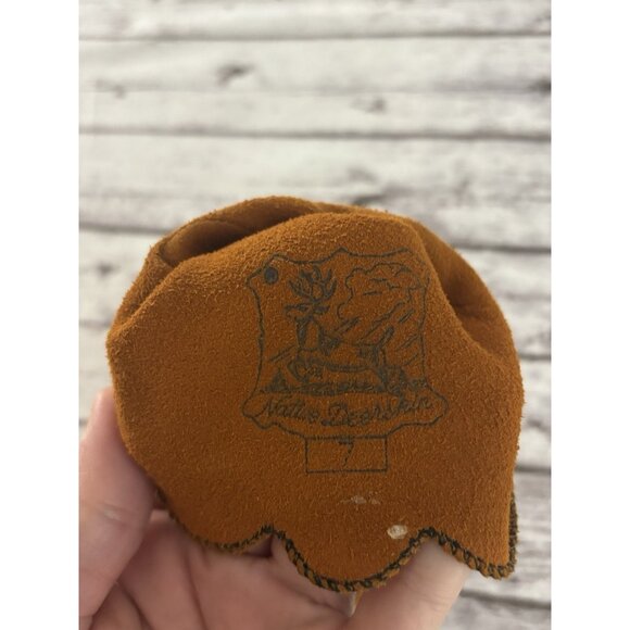 Natalie Deerskin Tan Gold Vintage DEERSKIN LEATHER GLOVES (UNLINED) 7 - Picture 9 of 11